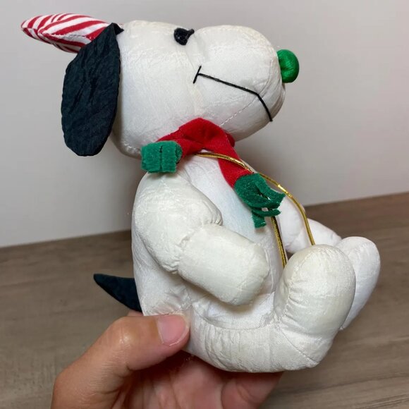 Snoopy Nylon Plush Toy Stuffed Animal Christmas Antlers Puffy - Picture 3 of 7